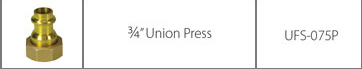 UFS-075P SET OF 3/4 PRESS UNION CONNECTIONS FOR 006E3 &amp; 