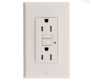 WHITE GFCI SAFTEY OUTLET 15  AMP