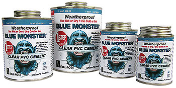 CLEAR 1/2 PINT BLUE MONSTER  1-STEP SELF PRIMING CEMENT 8OZ 