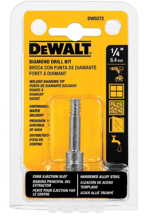 DEWALT 1/4 INCH TILE DRILL BIT  DIAMOND TIP DW5572 (GT300)