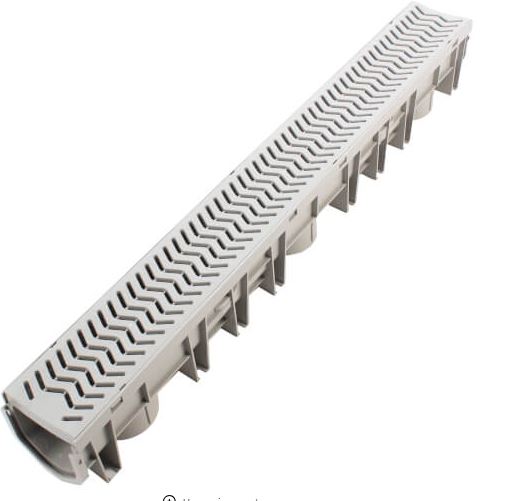 FERNCO STORM DRAIN PLUS GREY  CHANNEL WITH GRATE 39.5 INCH 