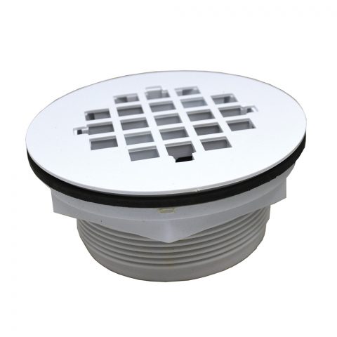 2 CAULKABLE SHOWER DRAIN (PAN) INCLUDES ROUND TOP 