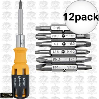 15-IN-1 YELLOW RATCHET SCREWDRIVER 12PC